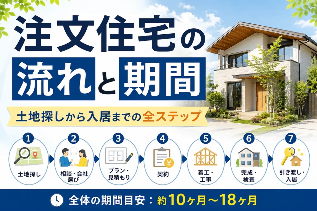 注文住宅の流れと期間|土地探しから入居までの全ステップ