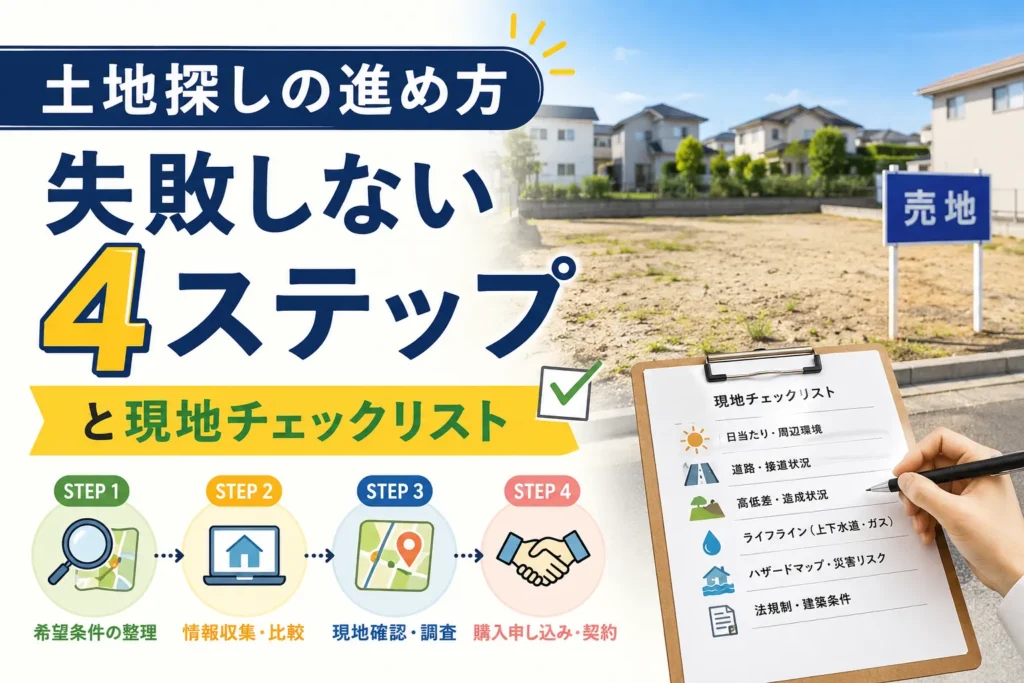 土地探しの進め方|失敗しない4ステップと現地チェックリスト