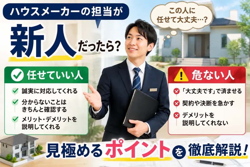ハウスメーカーの担当が新人だったら？任せていい人・危ない人の見分け方