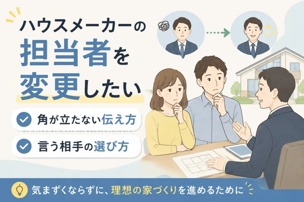 ハウスメーカーの担当と合わない｜我慢の線引きと、角が立たない変更の伝え方