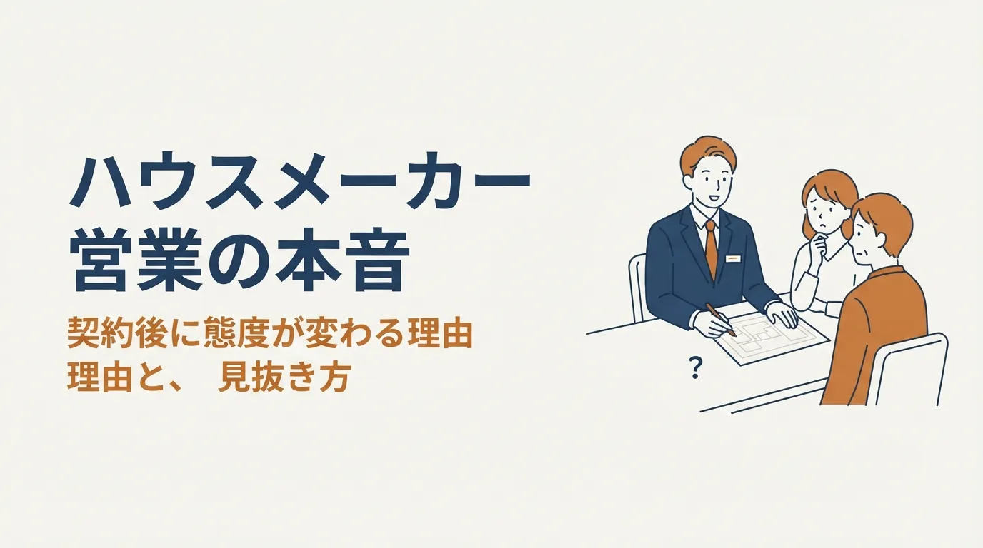 ハウスメーカー営業の本音と、契約後に態度が変わる理由｜元営業が正直に解説