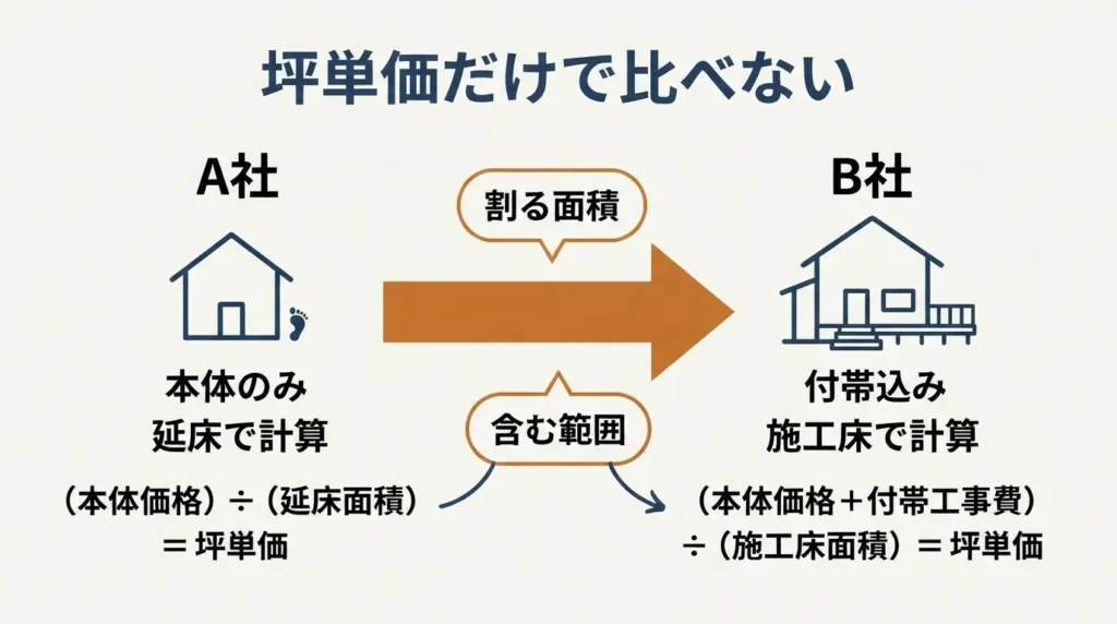 坪単価だけで比べない