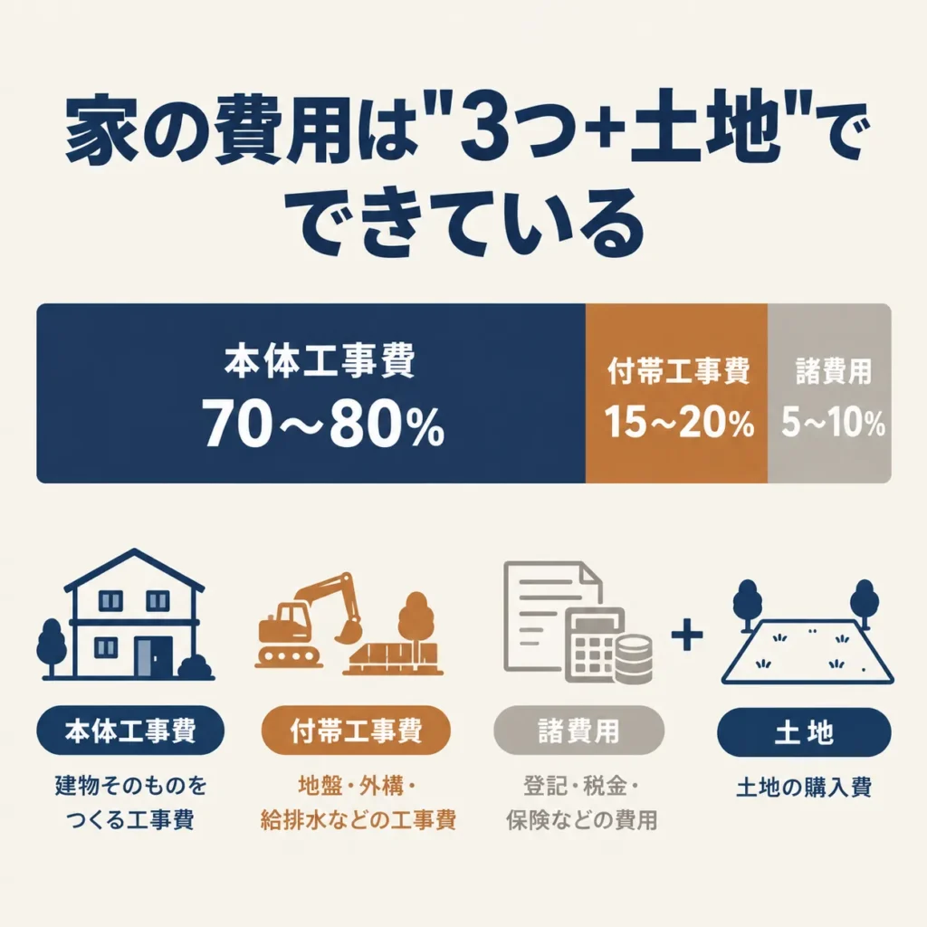 注文住宅の総額は「4つ」で決まる|割合の目安