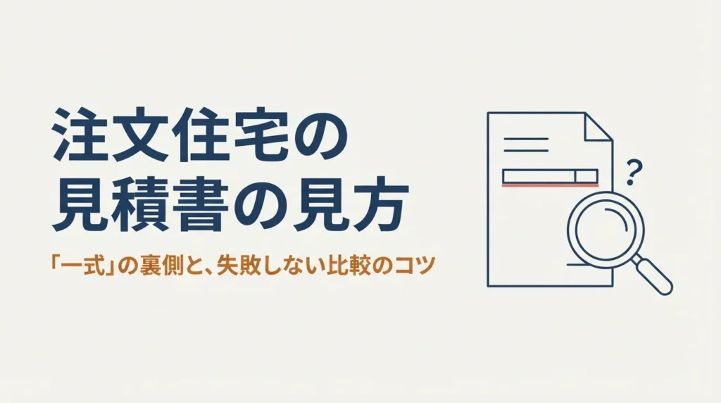 注文住宅の見積書の見方｜「一式」の裏側と失敗しない比較のコツ【元営業が解説】